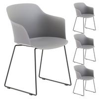 GARTENSTÜHLE FORO 4ER-SET - Grau, Textil (58/82/52cm) - IDIMEX