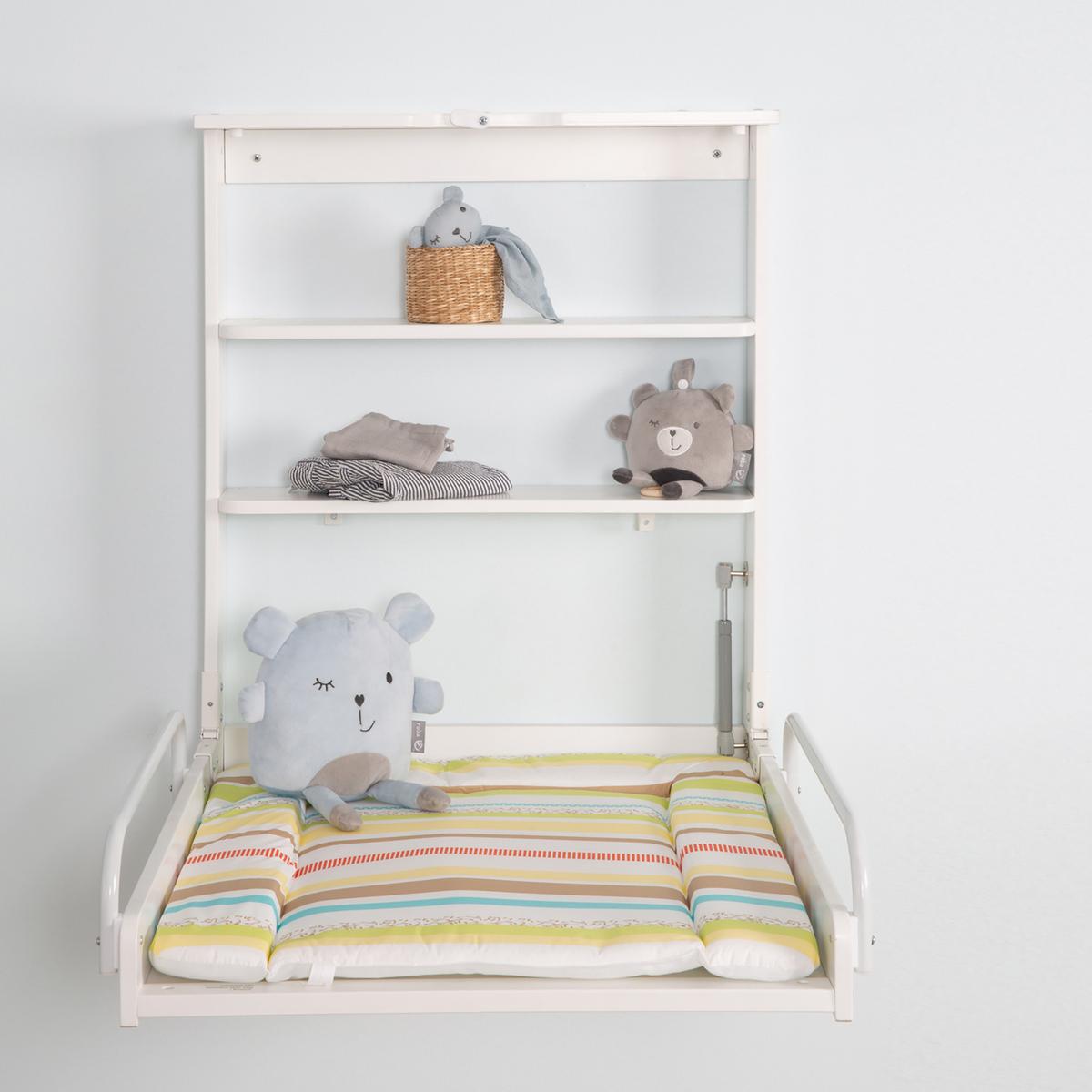 WANDWICKELREGAL Dschungelbaby - Weiß, Holzwerkstoff (66.5/78/76.5cm) - Roba
