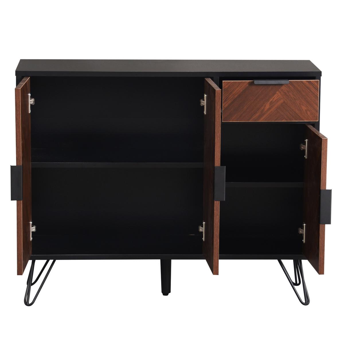 SIDEBOARD Schwarz 90/30/71,5 cm - Schwarz, Holzwerkstoff (90/72/30cm) - Urban Meuble