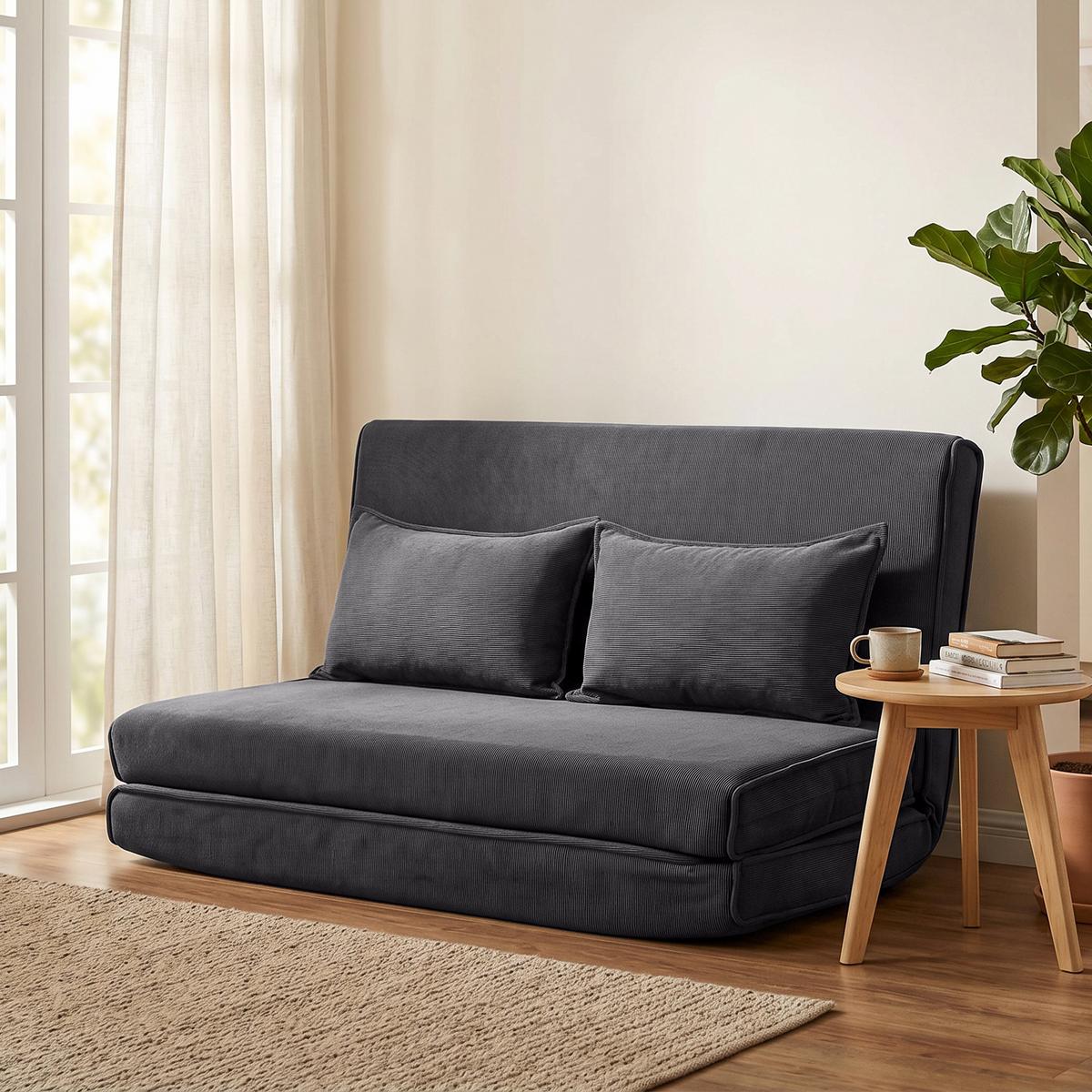 BODENSTUHL Polyester Dunkelgrau - Dunkelgrau, Textil (208/13/135cm) - HOMCOM