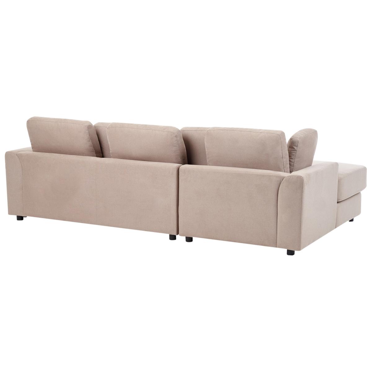 ECKSOFA 4-Sitzer Stoff Taupe rechtsseitig Kohlo - Taupe/Beige, Textil (268/154cm) - Beliani