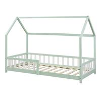 HAUSBETT Hesel - Weiß/Mintgrün, Holz (90/200cm) - [en.casa]