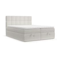 BOXBETT Savio 180/200 cm Hellbeige im Riva Stoff - Sandfarben/Schwarz, Holz/Holzwerkstoff (180/200cm) - AltaBeds