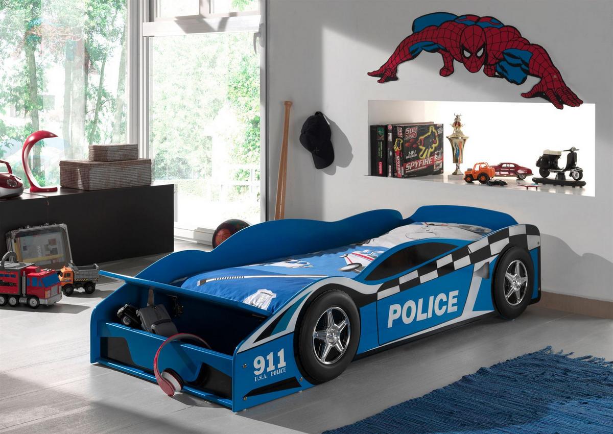 AUTOBETT Kalonice 173x41x75 aus MDF in Blau - Blau, Holzwerkstoff (70/140cm) - 58aufmkessel