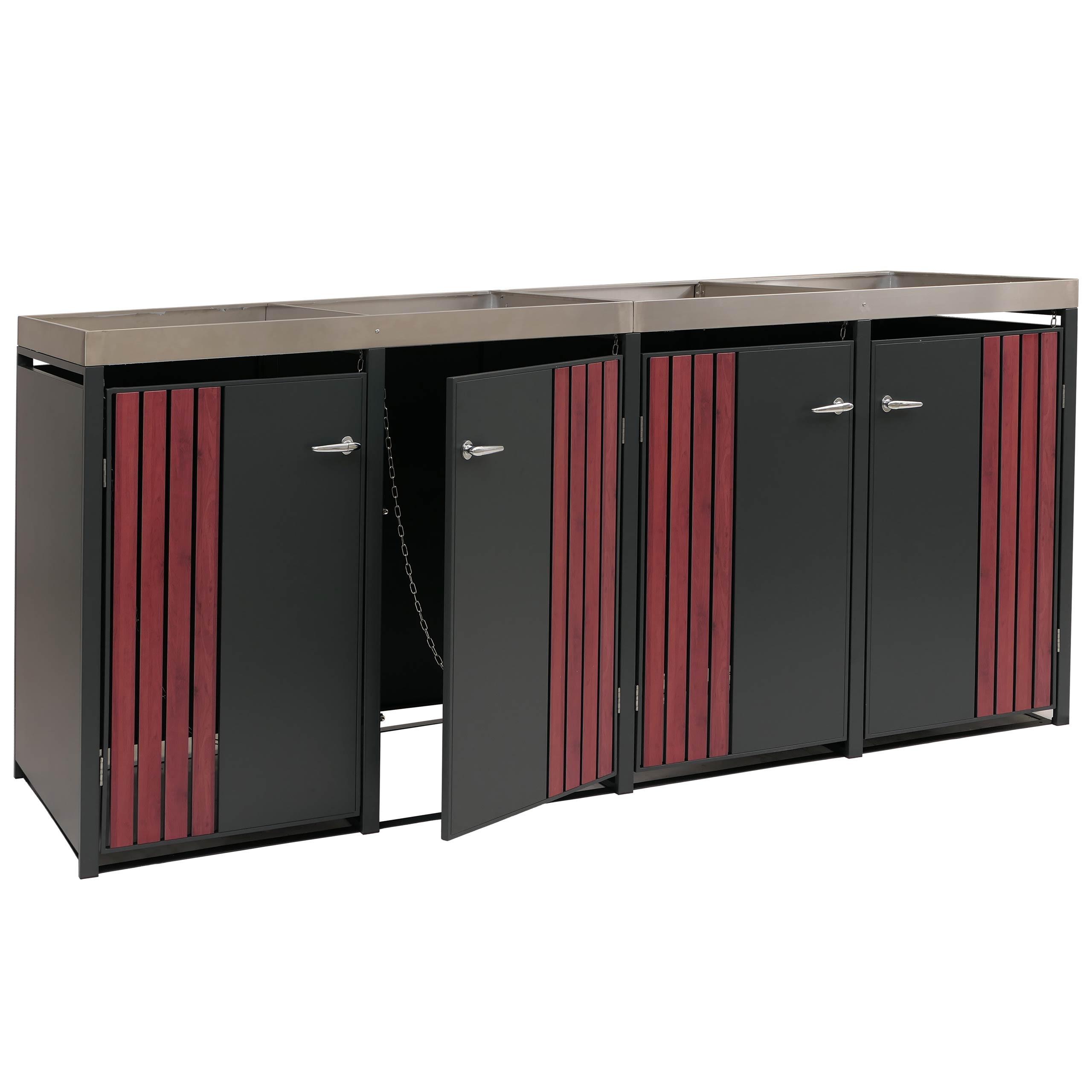 MÜLLTONNENVERKLEIDUNG Anthrazit, Dunkelbraun - Anthrazit/Dunkelbraun, Metall (260/125/84cm) - MCW