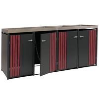 MÜLLTONNENVERKLEIDUNG Anthrazit, Dunkelbraun - Anthrazit/Dunkelbraun, Metall (260/125/84cm) - MCW