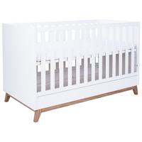 BABYBETT Lina 4x höhenverstellbar Weiß/Waluss - Walnussfarben/Weiß, Holz/Holzwerkstoff (70/140cm) - arthur berndt
