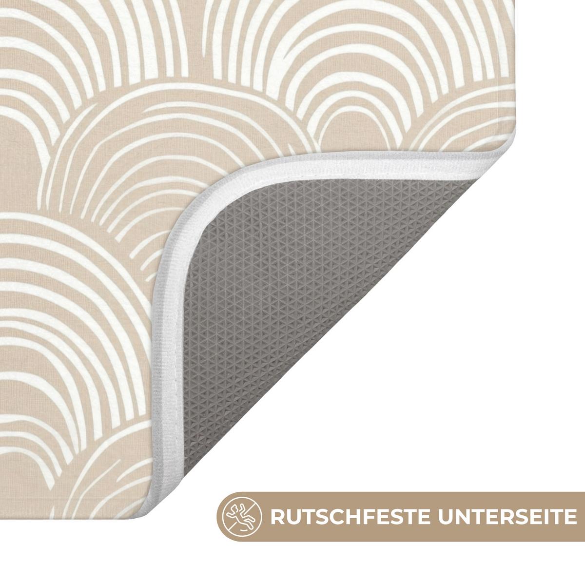 WC-VORLEGER Wellen - Textur - Beige WC Teppich 40x60 cm - Kaschmir, Textil (40/1cm) - OnlyWow