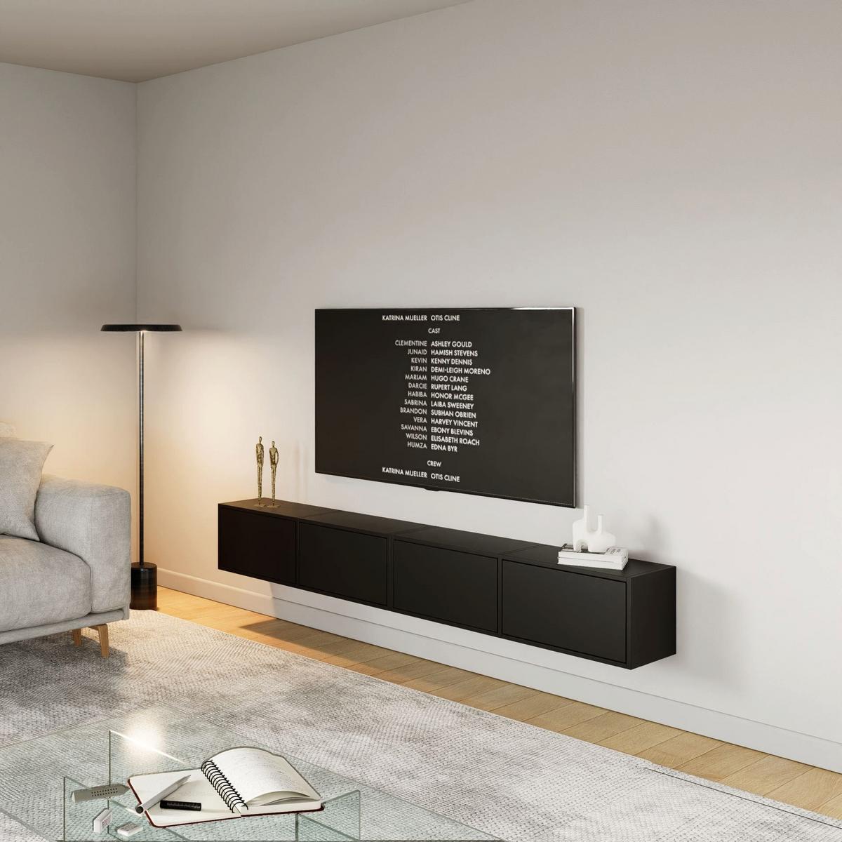 TV-LOWBOARD Framme hängend Schwarz 200/30/30 cm - Schwarz, Holzwerkstoff (201.2/30/30cm) - Selsey