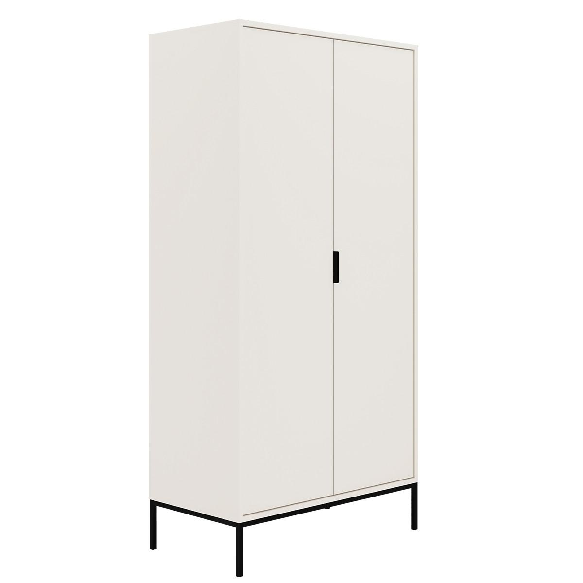 SCHRANK 2 Türen Seattle Weiß - Weiß, Holzwerkstoff (100/205.4/55cm) - Petits-meubles