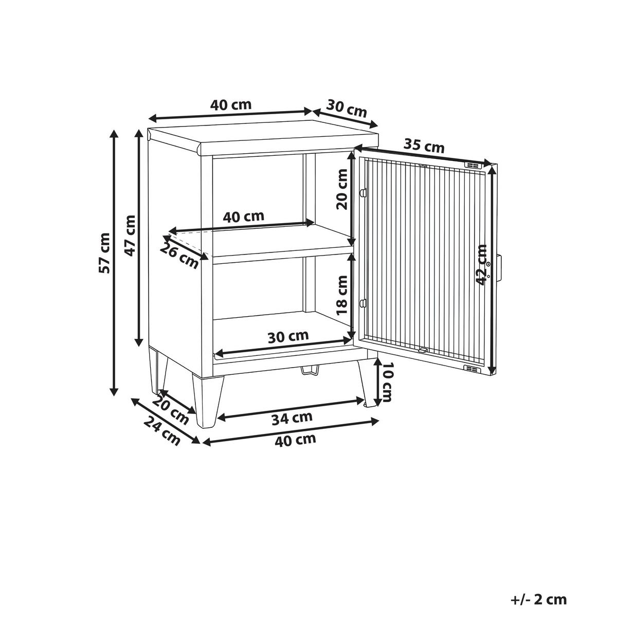 BÜROSCHRANK Metall Hellgrau Oreti - Hellgrau/Grau, Metall (40/57/30cm) - Beliani