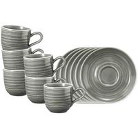 ESPRESSOTASSEN MIT UNTERTASSEN Terra Perlgrau 0,09 l 6er Set - Grau, Keramik (12/7.8/12cm) - Seltmann Weiden