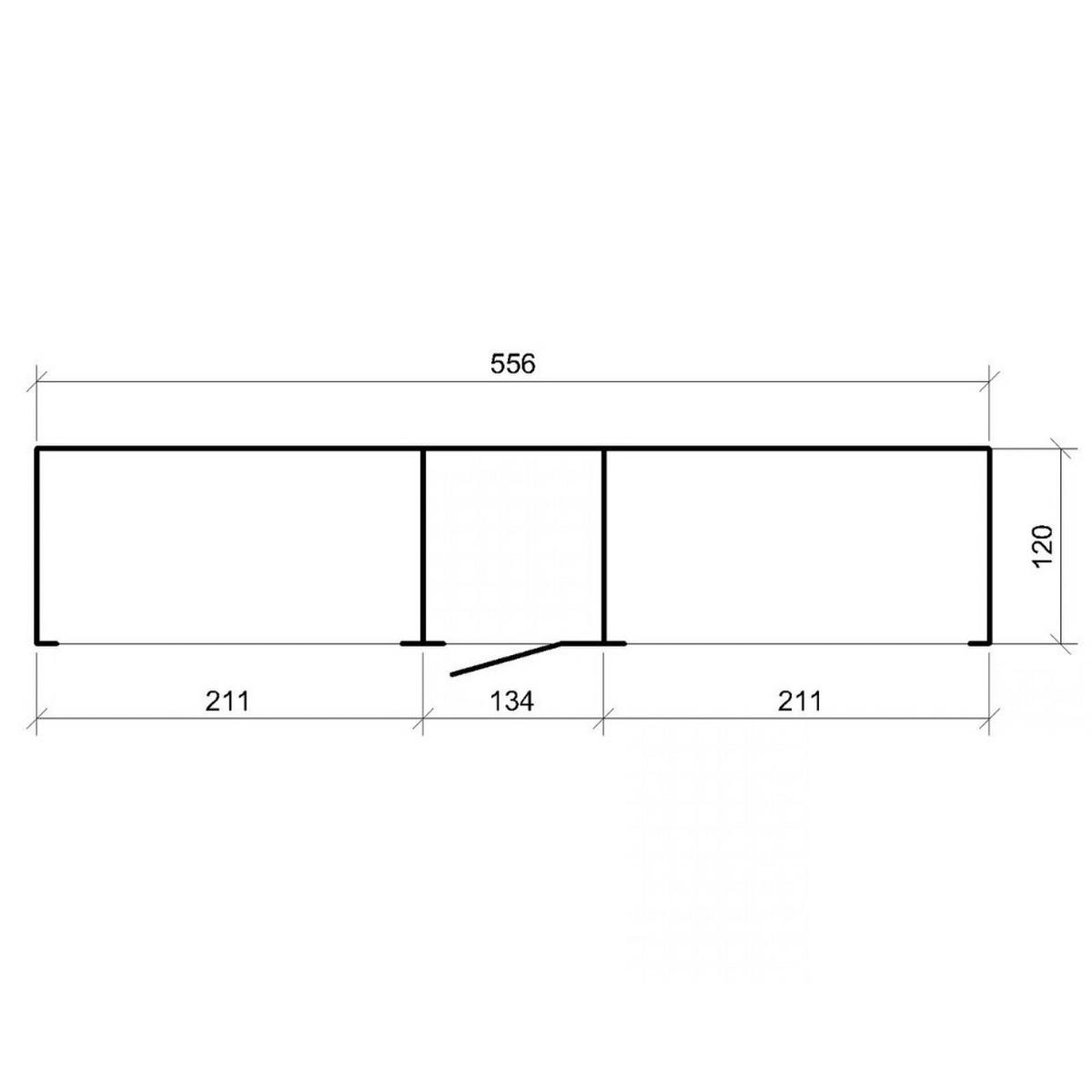 BRENNHOLZLAGER doppelt mit Geräteraum 6,49 m², zwei Brennholzbereiche mit insgesamt ~8,8 m³ Fassungsvermögen - Braun, Holz (118/220/550cm) - Timbela