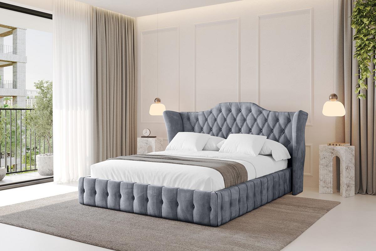 POLSTERBETT mit Bettkasten und Lattenrost, Boxbett ohne Matratze - MODY 120x200 Grau - Grau, Holzwerkstoff/Textil (120/200cm) - ALTDECOR