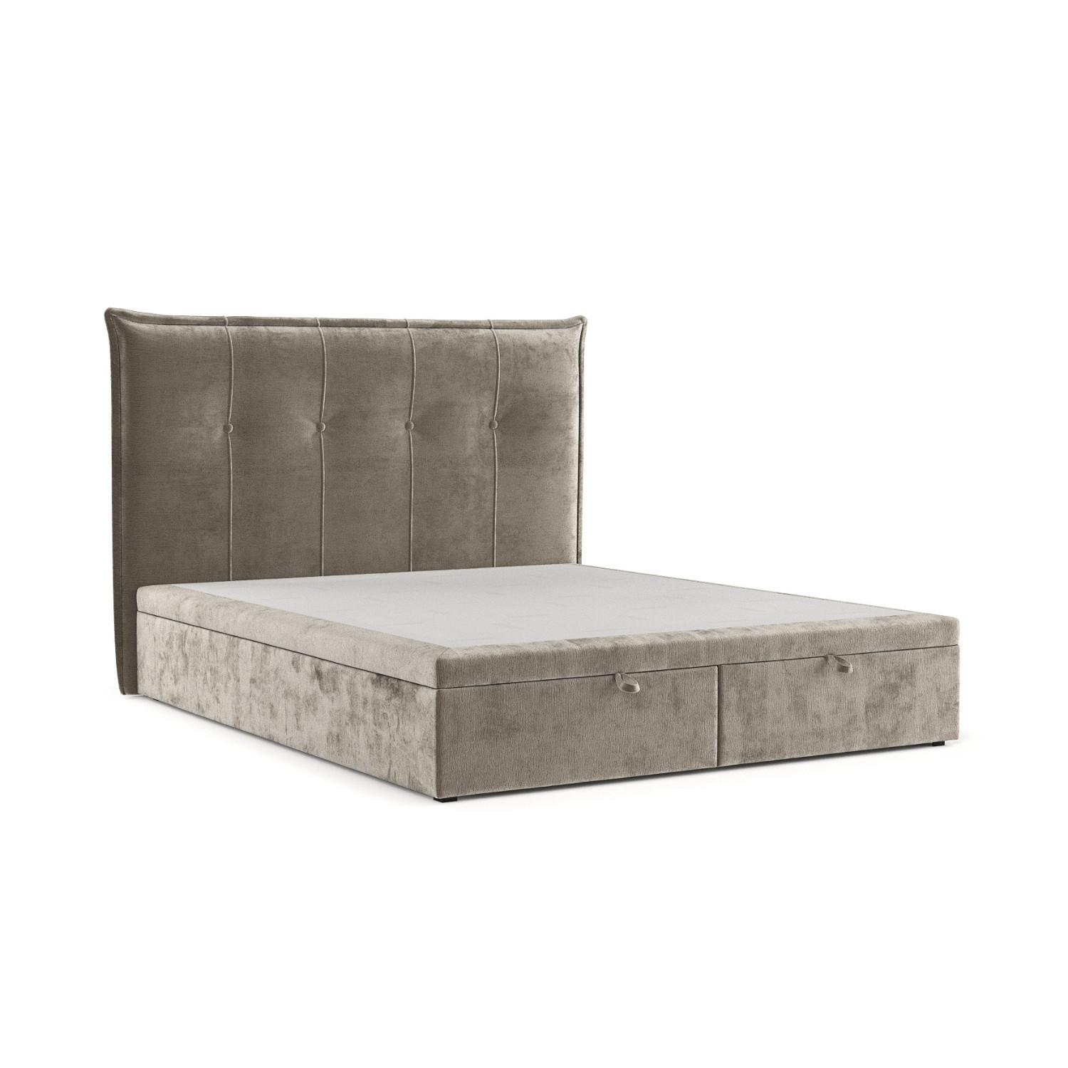 POLSTERBETT Liano mit Stauraum 120/200 cm Beige im Lotta Stoff - Beige/Schwarz, Holz/Holzwerkstoff (120/200cm) - AltaBeds