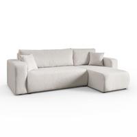 ECKSOFA VESPO L mit Schlaffunktion und Bettkasten - Ecru, Textil (247/143cm) - Lookway