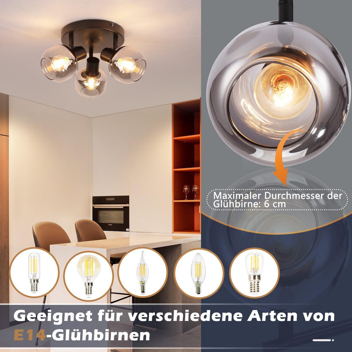 DECKENSTRAHLER Macintyre 3-flammig 19/19/16.5cm - Schwarz, Metall (19/19/16.5cm) - Nettlife