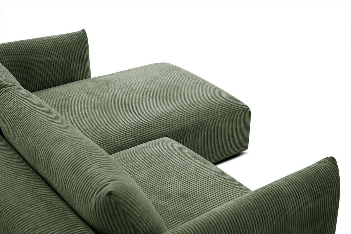 ECKSOFA TAUER 3-Sitzer, olivgrün - Schwarz/Olivgrün, Holzwerkstoff/Kunststoff (206/173cm) - Wozimo