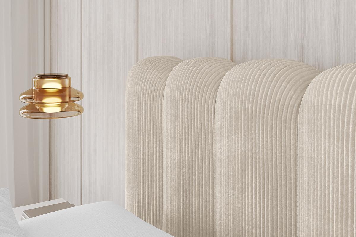 POLSTERBETT mit Bettkasten, Fußteil und Lattenrost, Boxbett ohne Matratze - SENA-Z 140x200 Beige - Creme, Holzwerkstoff/Textil (140/200cm) - ALTDECOR