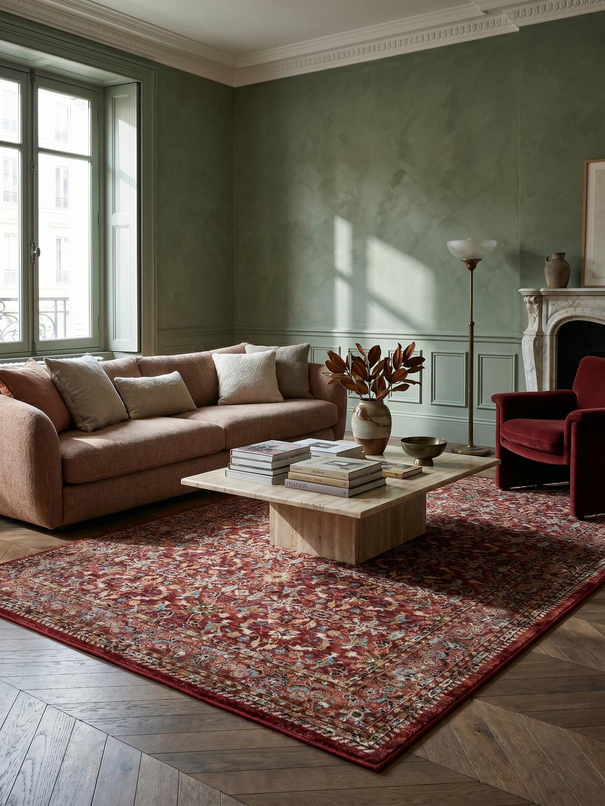 KURZFLORTEPPICH GLAZERT, orientalisch, Rot, 120 x 170 cm - Rot, Textil (170/120cm) - KADIMA DESIGN