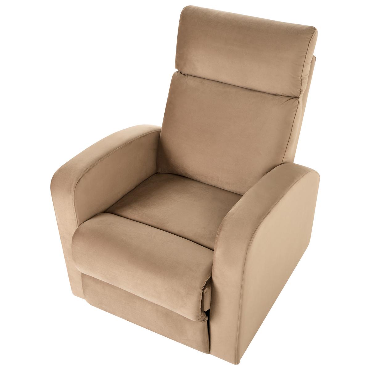 SOFA-SET manuell verstellbar 3-Sitzer Samtstoff Hellbraun Verdal - Hellbraun/Braun, Textil (133/100/73cm) - Beliani