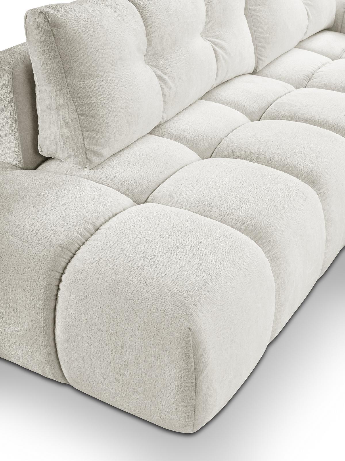 ECKSOFA L Form Hosio Cremefarbton 286/177/88 cm Rechts mit Schlaffunktion - Hellgrau/Schwarz, Kunststoff/Textil (286/177cm) - AX Living