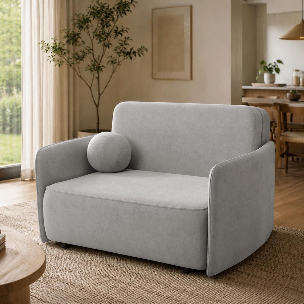 SCHLAFSOFA Paxi 145 cm - Hellgrau/Schwarz, Textil/Metall (145/84/106cm) - Selsey