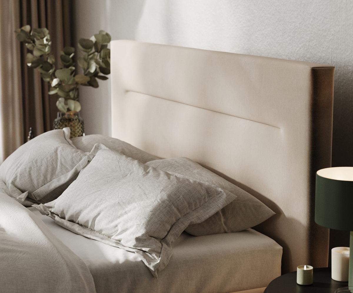 POLSTERBETT Liline 140/200 cm Taupe im Paros Stoff - Taupe/Schwarz, Holz/Holzwerkstoff (140/200cm) - AltaBeds