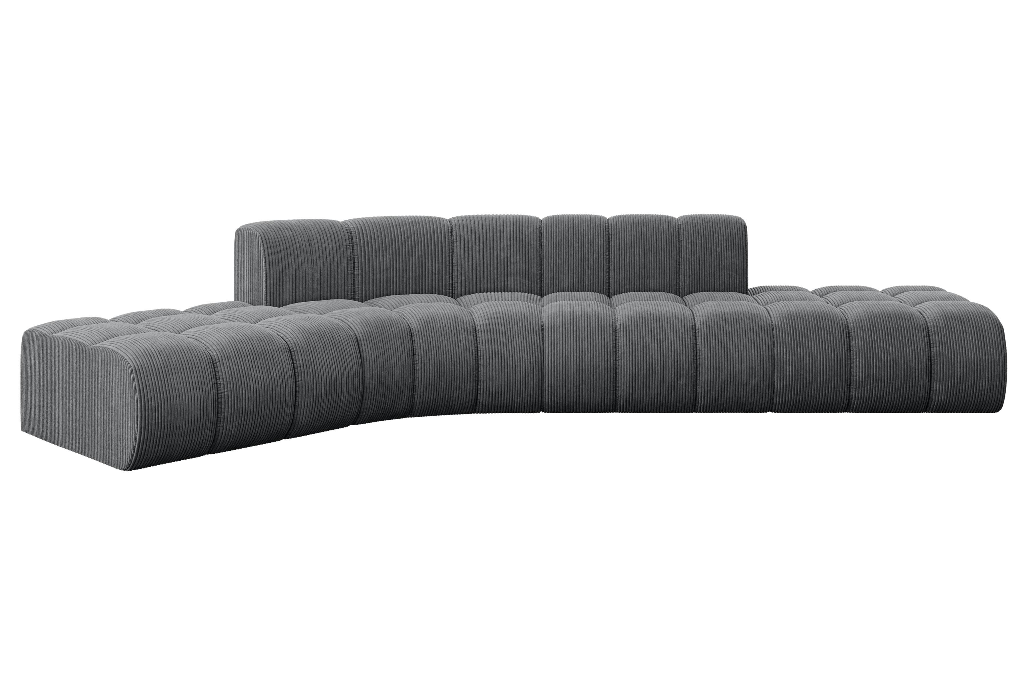 ECKSOFA modulares Sofa Solven-L1 - 380x174x70 cm Dunkelgrau - Dunkelgrau, Holzwerkstoff/Textil (380/174cm) - ALTDECOR