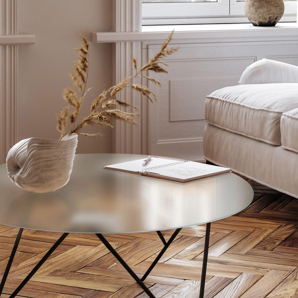 TISCHPLATTE Ø100 cm milchglas - Transparent, Glas (100/100/0.4cm) - TULUP