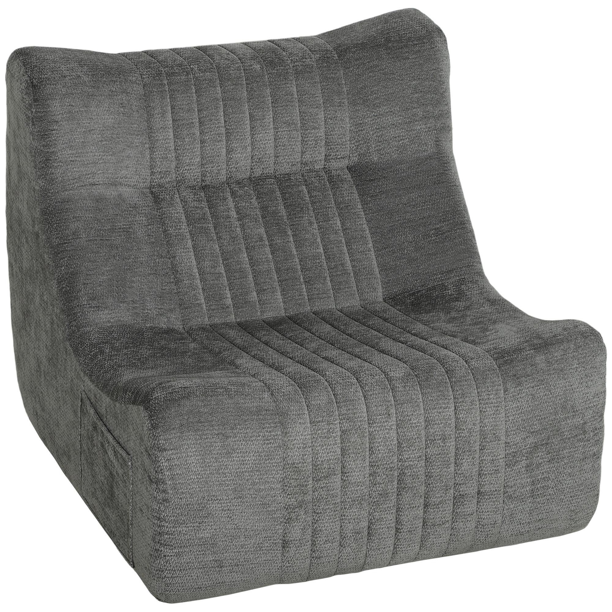 BODENSESSEL Chenille 100 Polyester Schaumstoff Kastaniengrau - Grau, Textil (80/76/90cm) - HOMCOM