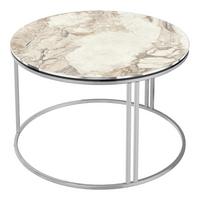 COUCHTISCH Aulum 70/70/50 - Silberfarben/Weiß, Holzwerkstoff/Metall (70/70/50cm) - [en.casa]