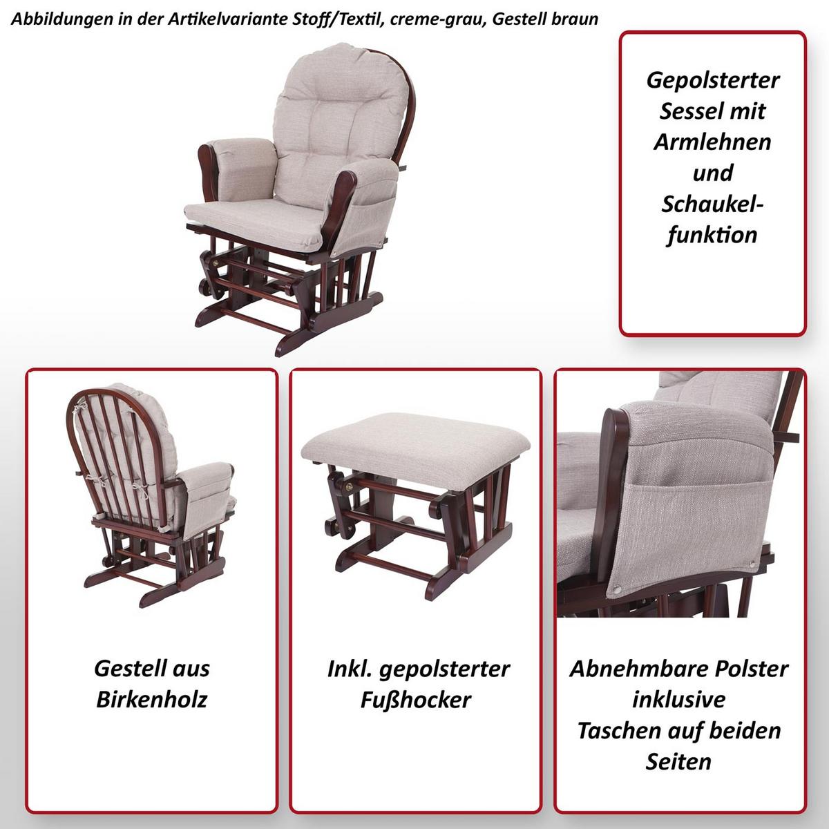 RELAXSESSEL SCHWINGSTUHL Hellgrau - Hellgrau, Textil (68/98/76cm) - MCW