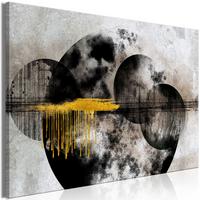 KUNSTDRUCK Schwarz-Weiß 90/60 cm - Goldfarben/Schwarz, Textil (90/60cm) - KUNSTLOFT