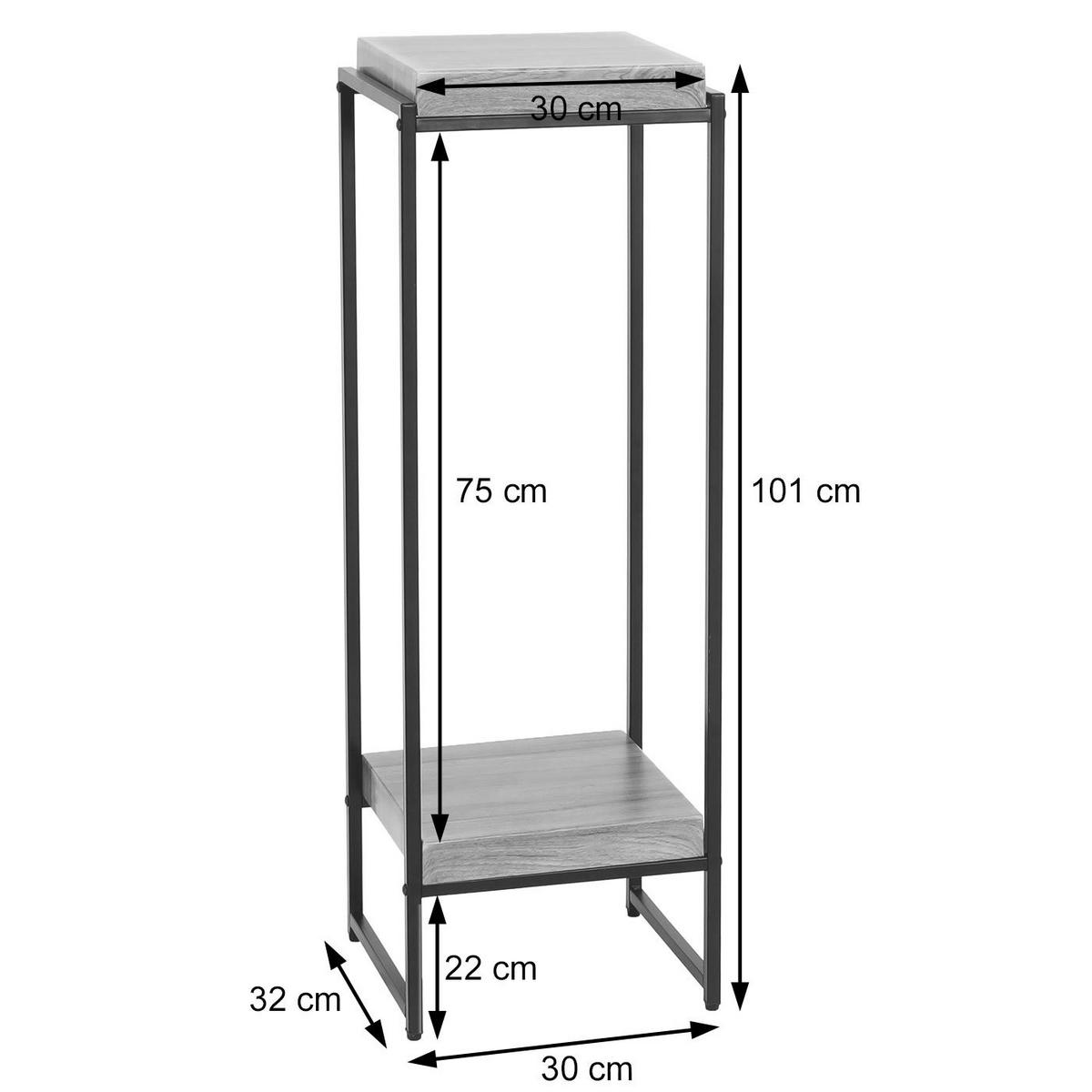 BLUMENTISCH quadratisch Braun - Braun, Holzwerkstoff (32/30/101cm) - MCW