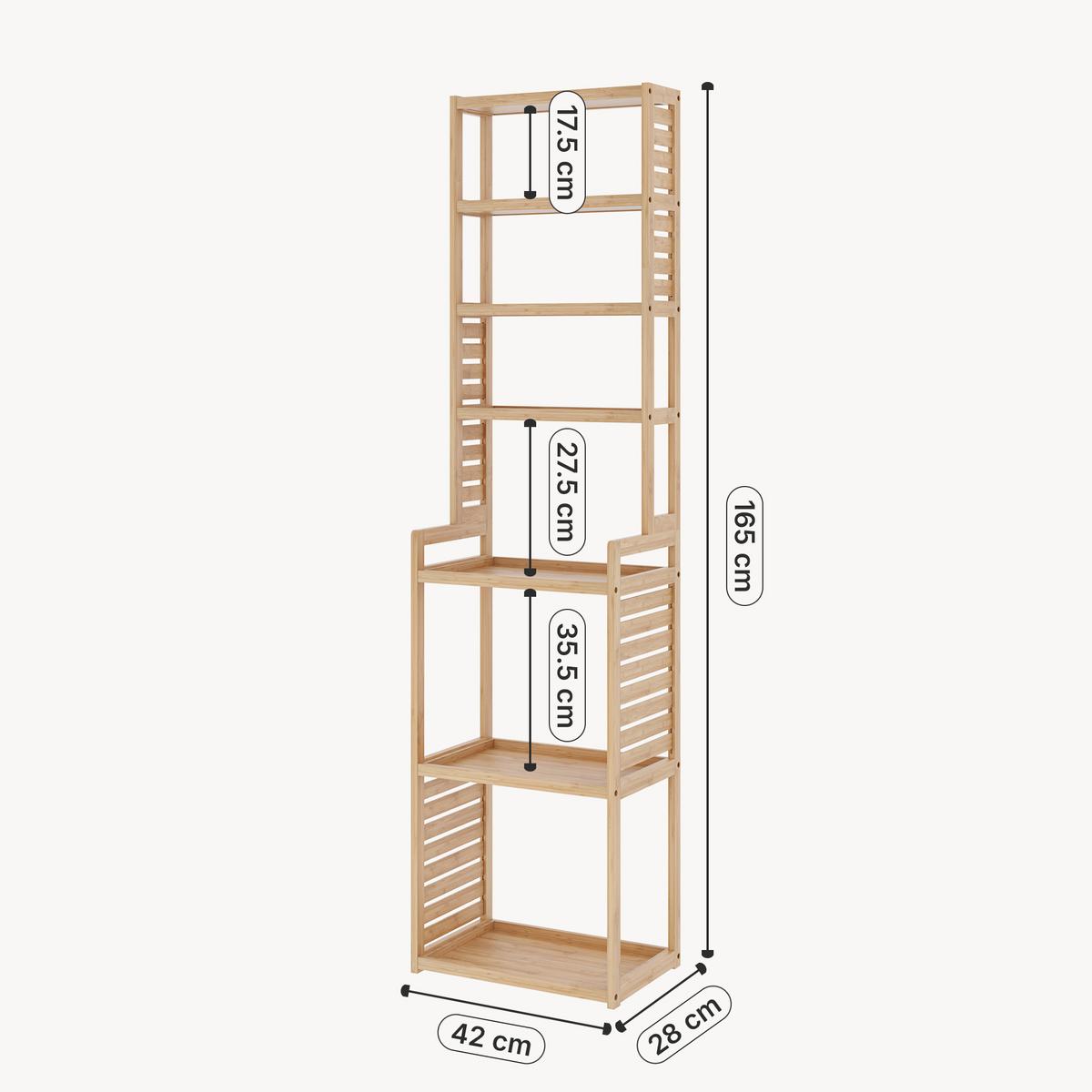 BADEZIMMERREGAL Forssa - Naturfarben, Holz (42/165/28cm) - [en.casa]