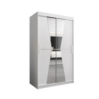 SCHWEBETÜRENSCHRANK 200/120/62 2-türig - Silberfarben/Weiß, Holz/Kunststoff (120/200/62cm) - MÖBEL KRYSPOL