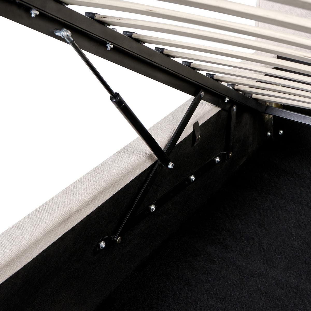 BETT mit Stauraum 180/200 cm Stoff Cremeweiß Lagarde - Creme, Textil (180/200cm) - Beliani