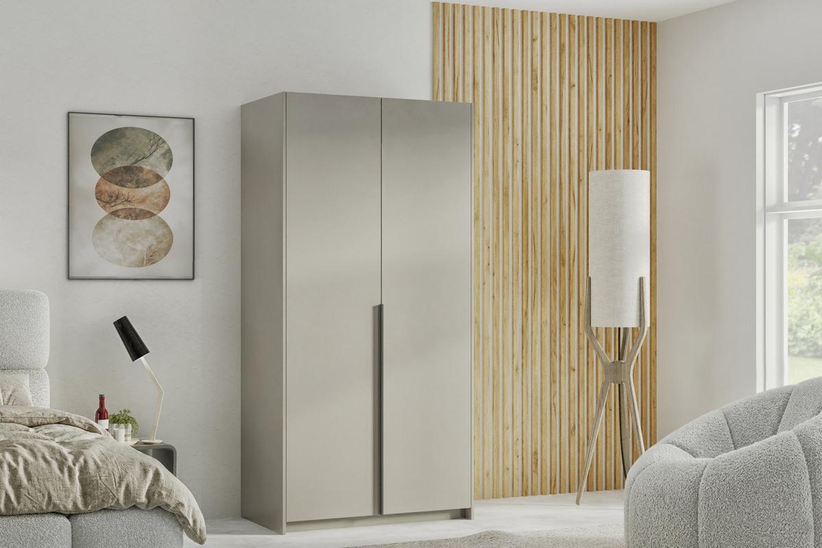 DREHTÜRENSCHRANK AMARA 100/204/58cm 2-türig Kaschmir - Kaschmir, Holzwerkstoff (100/204/58cm) - MASSENO