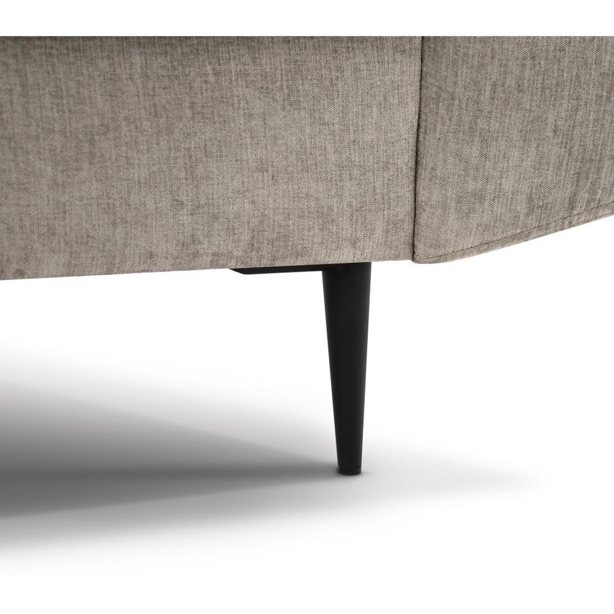 SOFA Venezia 2-Sitzer mit Metallbeinen, beige, 233 cm - Beige/Schwarz, Holzwerkstoff/Metall (172/85/94cm) - Beautysofa