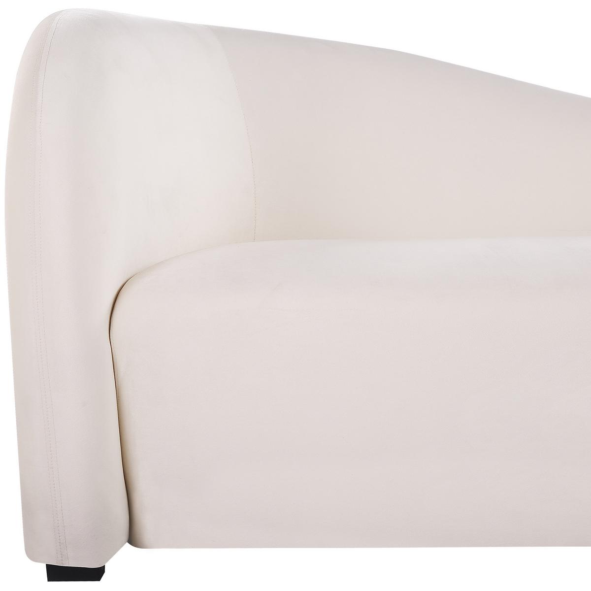 3-SITZER-SOFA Samtstoff Weiß Veltada - Weiß, Textil (205/75/90cm) - Beliani
