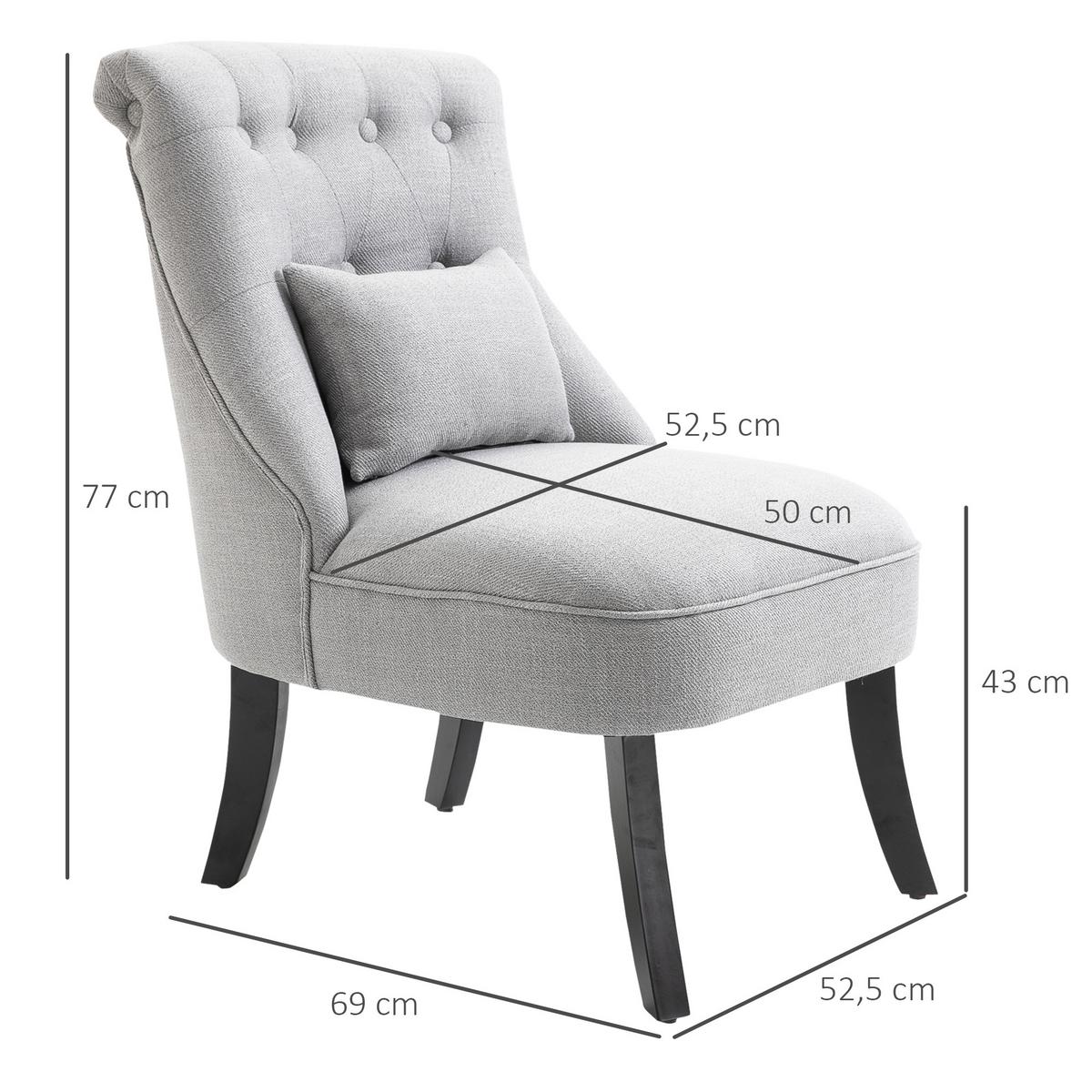 RELAXSESSEL, Sessel, Erhöhte Füße, Grau - Grau, Textil (69/77/52.5cm) - HOMCOM