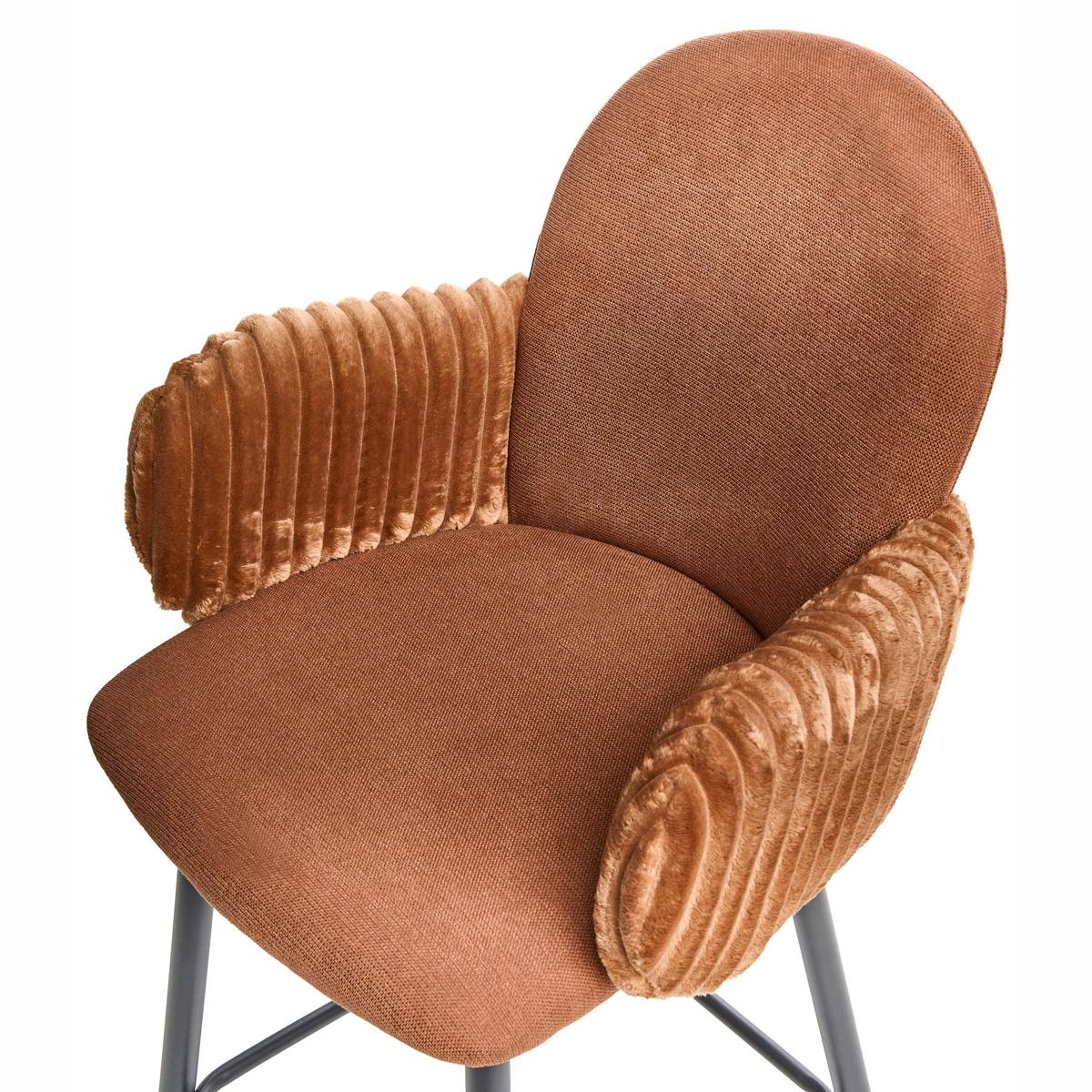 BARSTUHL 2er-Set Stoff Braun Amity - Braun, Textil (50/100/54cm) - Beliani