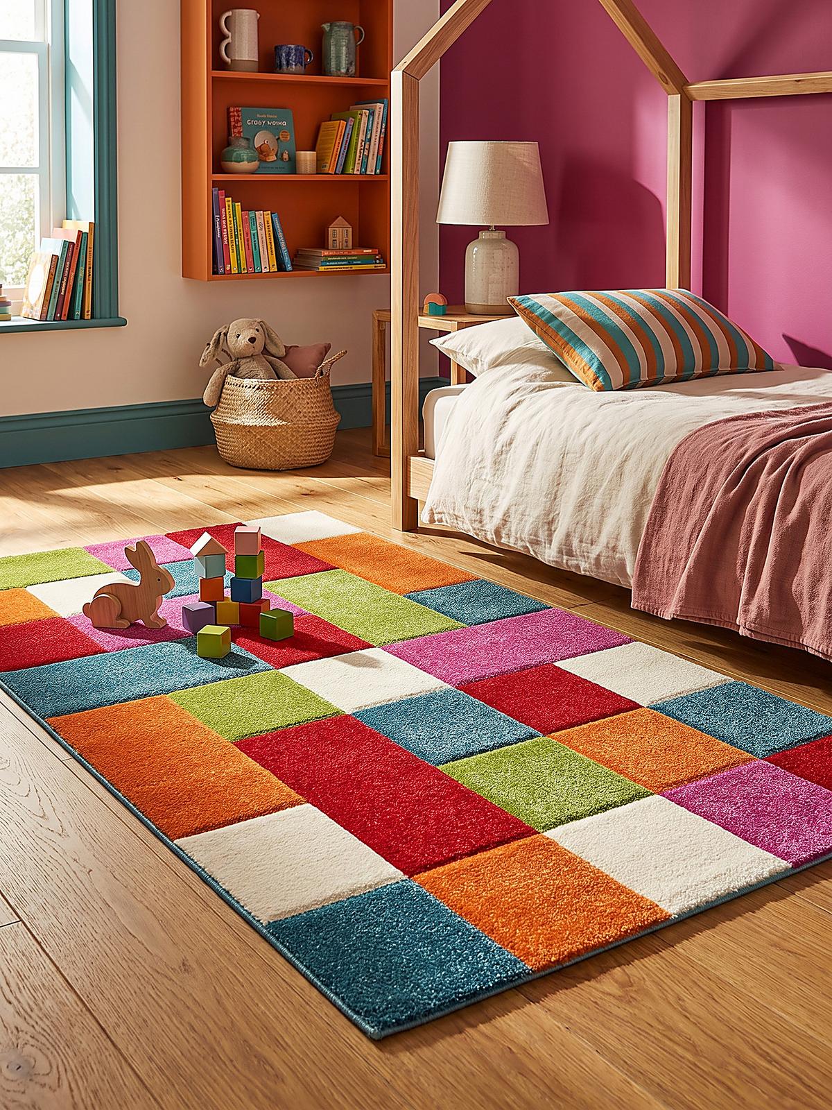 KINDERTEPPICH Kurzflor Patchwork CASOLA Polypropylen Mehrfarbig 80 x 150 cm - Multicolor, Textil (80/150cm) - KADIMA DESIGN