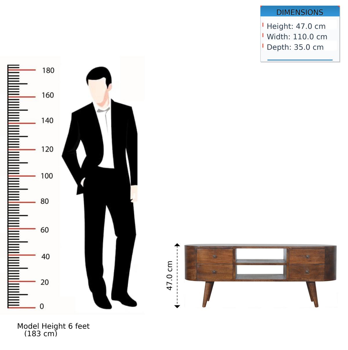 UNTERHALTUNGSMÖBEL in Kastanien-Finish,4 Schubladen, 2 Offene Regale, Beine im Nordischen Stil - Messingfarben/Braun, Holz/Metall (110/47/35cm) - Artisan Furniture