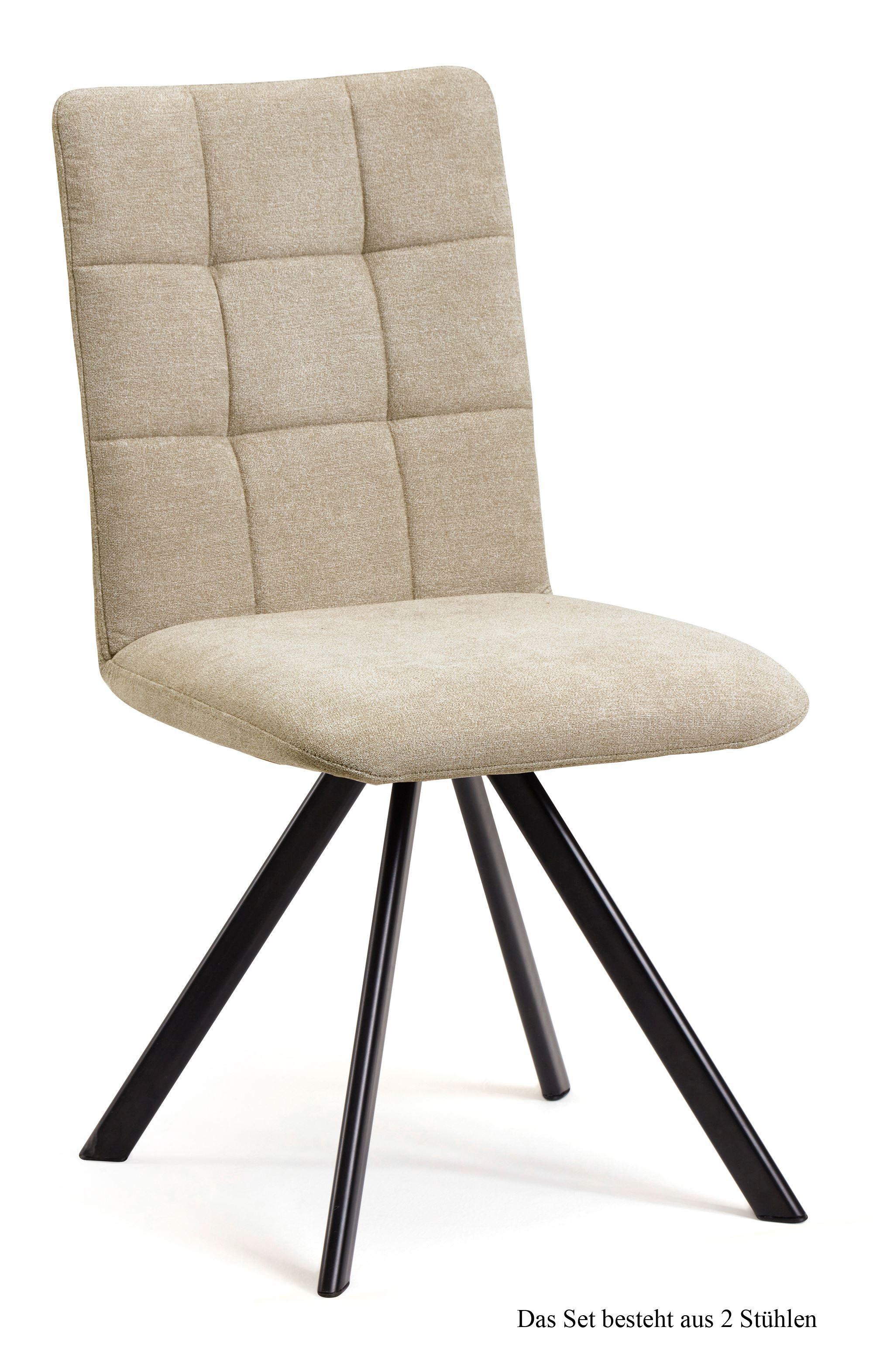 ESSZIMMERSTUHL (2er-Set) Dayla 47x91x60 Schwarz/Natur - Schwarz/Naturfarben, Kunststoff (60/91/47cm) - 58aufmkessel
