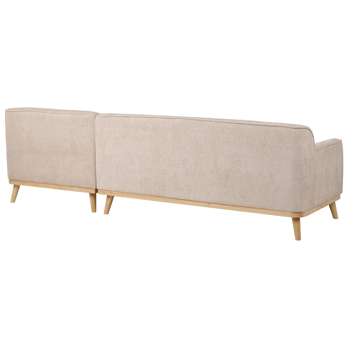 ECKSOFA 3-Sitzer Chenillegewebe Beige linksseitig Simos - Beige, Textil (264/82cm) - Beliani