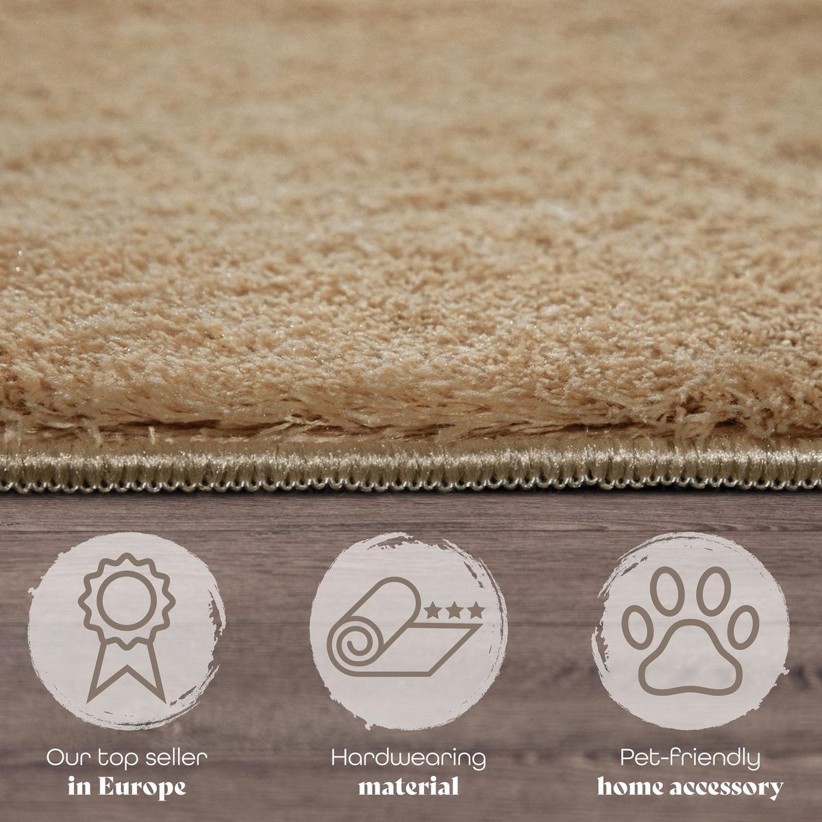 FLACHWEBETEPPICH Dunkel-Beige 200 x 200 cm - Beige, Kunststoff (200/200cm) - TT Home