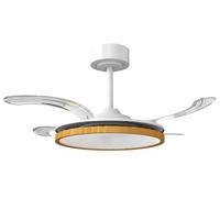 DECKENVENTILATOR-MIT-LICHT Stahl Naturholz - Naturfarben, Metall (95/95/36cm) - HOMCOM