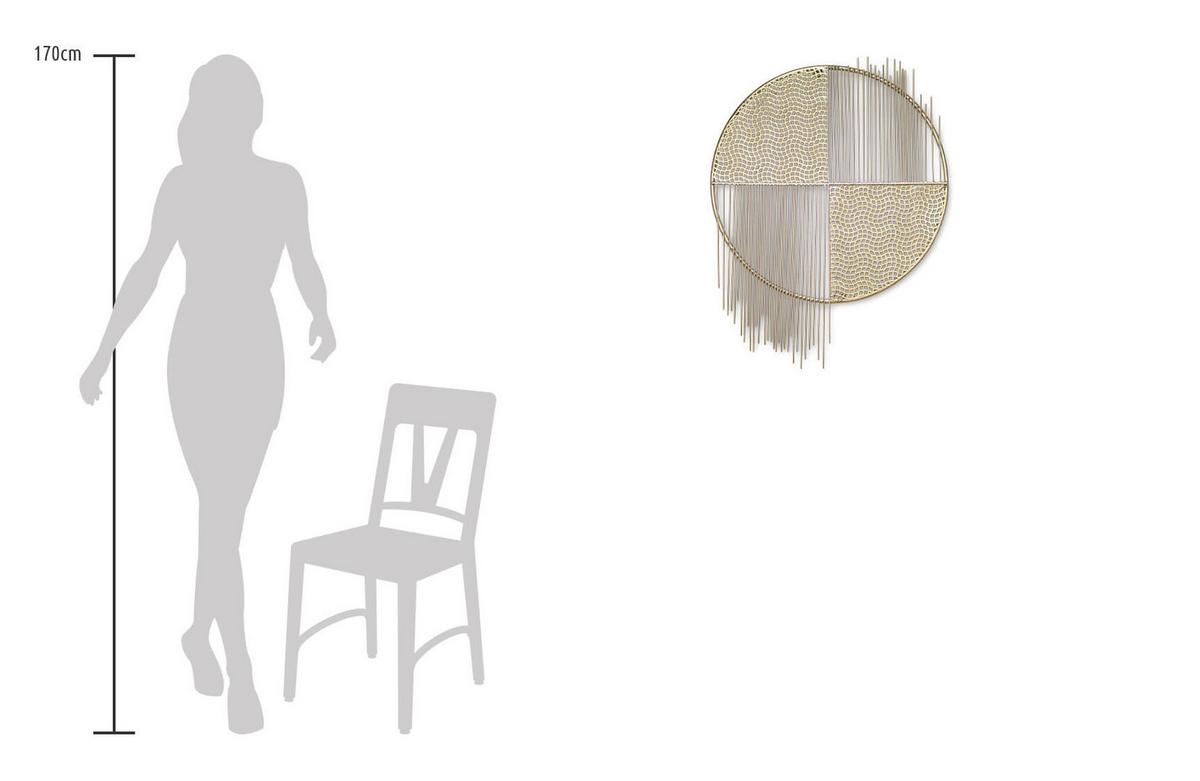 WANDDEKO Gold 60/80 cm - Goldfarben/Weiß, Metall (2.74/80/2cm) - KUNSTLOFT